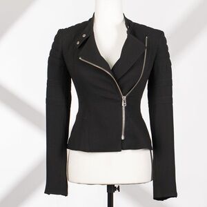 Aritzia Wilfred Montesson Crepe Biker Jacket black, Size 0, Excellent Condition